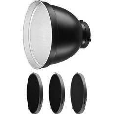 Rollei Refelktorset 70° med rutnät, 70 graders reflektor med 3 olika rutnät för optimal ljusspridning. Bowens S-typ-anslutning