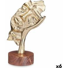 Gift Decor Ansikte Gyllene Trä Prydnadsfigur