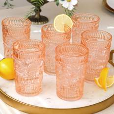 Pink Drink Glasses Kate Aspen Vintage Textured Rose Drink Glass 6