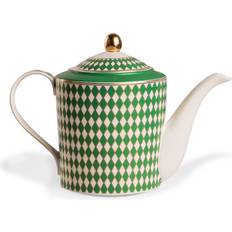 Teiere Polspotten Chess Teekanne 1.1 l Grün Gold/Matt Glasiert 26x13.5x18.2 cm Teiera