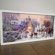 Framed Art Samuel Alexander Battery Fibre Optic Touch Activated LED Christmas Santa Framed Art