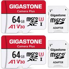 micro sd card 64gb 2-pack with 2x sd adapter 2x mini-case, camera