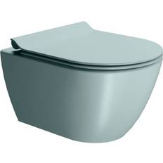 Grøn Toiletter & WC Gsi Pura vægtoilet 50x36cm med Swirlflush, farve ghiaccio