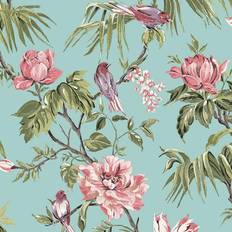 Wallpapers Graham & Brown Birds and Blooms Duck Egg Removable Wallpaper