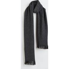 H&M Men Accessories H&M Men Grey Rib-knit scarf 180x30