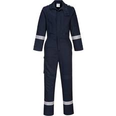 Blue Overalls Portwest Bizflame Plus Stretch Panelled Coverall - Navy