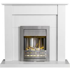 White Electric Fireplaces Adam Sutton in White with Helios Electric Fire in Brushed, 43 Inch