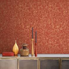 Wallpapers Graham & Brown Gypsophila Floral Wallpaper Orange One Size