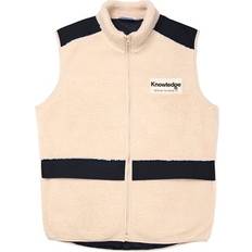 Knowledge Cotton Apparel Overtøj Knowledge Cotton Apparel Men's Teddy Fleece Hood Vest With Rib Stop In Contrast XL, White