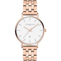 Liebeskind Analog kvartsklocka för kvinnor med armband i rostfritt stål, Roséguld, 34 mm, modern