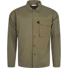 Knowledge Cotton Apparel Men's Outdoor Twill Overshirt With Contrast Fabric, L, Burned Olive