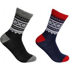 Spandex Undertøy Marius Kids Thin Wool Socks 2-pack - Blue/Grey