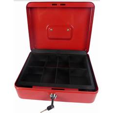 Hyfive Red Steel Petty Cash Box Money Holder Security Safe Keys