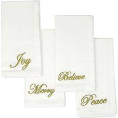 Cotton Cloth Napkins Elrene Fashions Holiday Sentiments Cloth Napkin White