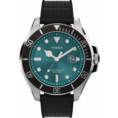 Timex Harborside Coast 43mm Green Black Silicone Black