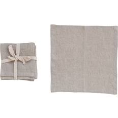 Monochrome Cloth Napkins Storied Home Square Stonewashed Linen Cocktail 4ct. Cloth Napkin Beige