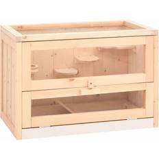 vidaXL Hamster Cage 60x35.5x42 Solid Wood Fir