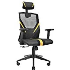 Gaming-Stühle Mars Gaming FAUTEUIL ERGONOMIQUE MGC ERGO NOIR/JAUNE Stuhl, Schwarz