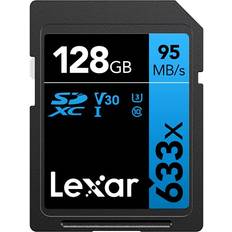 Memory Cards & USB Flash Drives LEXAR 128 GB Professional Class 10 UHS-I 633x Speed SDHC Flash Memory Card, Black