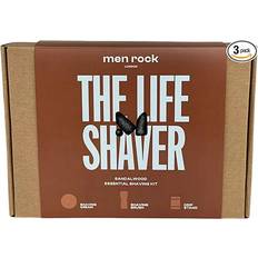 Men Rock The Life Shaver Shaving Gift Set for a Barber Standard Wet Shave Includes Shave Cream 100ml, Synthetic Shaving Brush and Drip Stand, Sandalwood and Spicy Black Pepper Fragrance