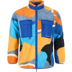 Knowledge Cotton Apparel Oversized Raglan Teddy Polyester Zip Sweat Orange/Multi