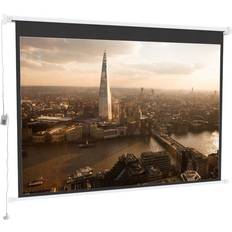 84" Electric Projection Screen With Remote Control White One Size
