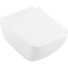 Toilets Villeroy & Boch Collaro Combi-Pack, Wand-Tiefspül-WC mit DirectFlush, mit WC-Sitz SlimSeat, 4626RS