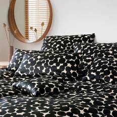 Elegante Mako Satin Bettwäsche Pebbles Bettbezug Schwarz (200x135cm)
