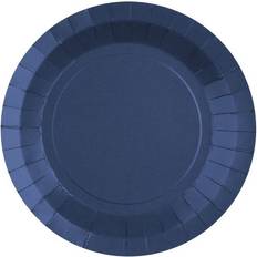 Blauw Wegwerpborden Santex 10x stuks feest bordjes kobalt blauw karton 22 cm rond