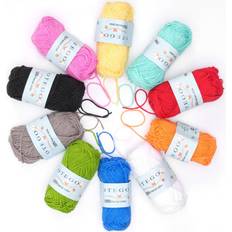 Virkgarn Otego 10-pack Bomullsgarn, Cotton Knitting, Crochet Yarn 150g