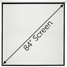 Projector Screens ThatCable 84" Manual Pull Down Projector Screen 1:1 Wall Ceiling Mount Home Movie Cinema
