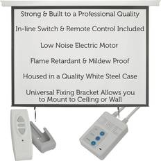 Projector Screens ThatCable 100" electric motorised ceiling wall mountable projector screen 4:3 home cinema