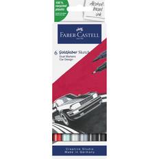 Faber-Castell Marker penne Faber-Castell Sketch Marker GOLDFABER, æske a 6 stk Car Design alkoholbaseret marker med to spidser, blæk 1 stk 164813