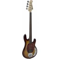 Dimavery MM-501 E-Bass, fretless, tobacco TILBUD NU båndløs tobak