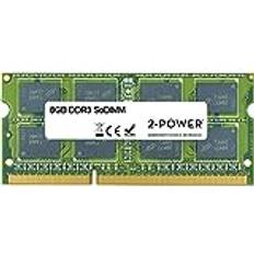 2-Power MEM0803A RAM-minnen 8 GB DDR3L 1600 MHz Minnesmoduler 8 GB, 1 x 8 GB, DDR3L, 1600 MHz, 204-pin SO-DIMM, grön