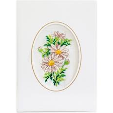 Handarbetskits Svarta Fåret Broderikit Kort Blommor 3-pack
