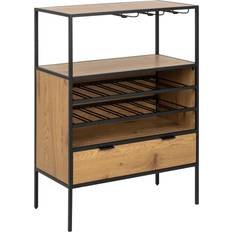Black Liquor Cabinets BRIXX LIVING Seaford Black Oak 2 Shelf Liquor Cabinet
