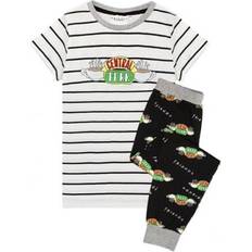 Black Pyjamases Children's Clothing Friends Central Perk Logo Long Pyjama Set White 11-12 Years