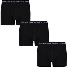 Jeff Banks Pair Pack Button Fly Boxers Black