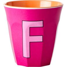 Cups Rice Melamin Cup Medium Letter F 30 cl Fuchsia