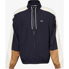 Lacoste Beige Outerwear Lacoste Mens Abysm Brand-patch Recycled-polyester Sweatshirt