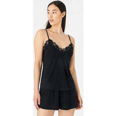 M Pyjamas Accessorize Lace Trim Pyjama Set Black