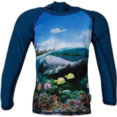 62/68 Vêtements UV Molo Nemo Rashguard Blue Unisex Camiseta de manga corta Natación Azul