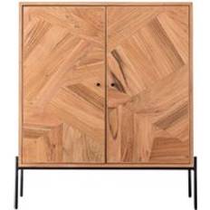 Naturel Meubles Bar HJ Home Parquet Style Modern 2-Door Drinks Cabinet Meuble Bar