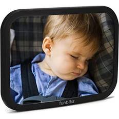 Funbliss baby car mirror for back seat black safely monitor infant child in