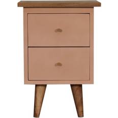 Pink Bedside Tables Artisan Hand Painted Mango Bedside Table