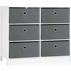 Fabric Chest of Drawers Homcom Fabric Storage White and Grey Chest of Drawer 72x62cm