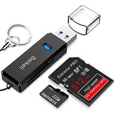 Beikell USB 3.0 Kortläsare, Hög Hastighet SD/Micro SD Kortläsare Minneskort Adapter – Stödjer SD/Micro SD/TF/SDHC/SDXC/MMC-Kompatibel med Fönster, OS