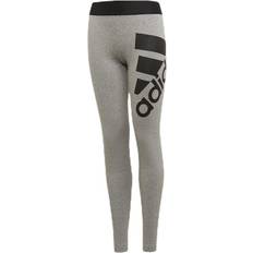 Adidas Leggings Trousers adidas Girls Bos Big Logo Leggings - Black/Grey