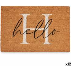 White Entrance Mats Gift Decor Doormat Hello Natural White